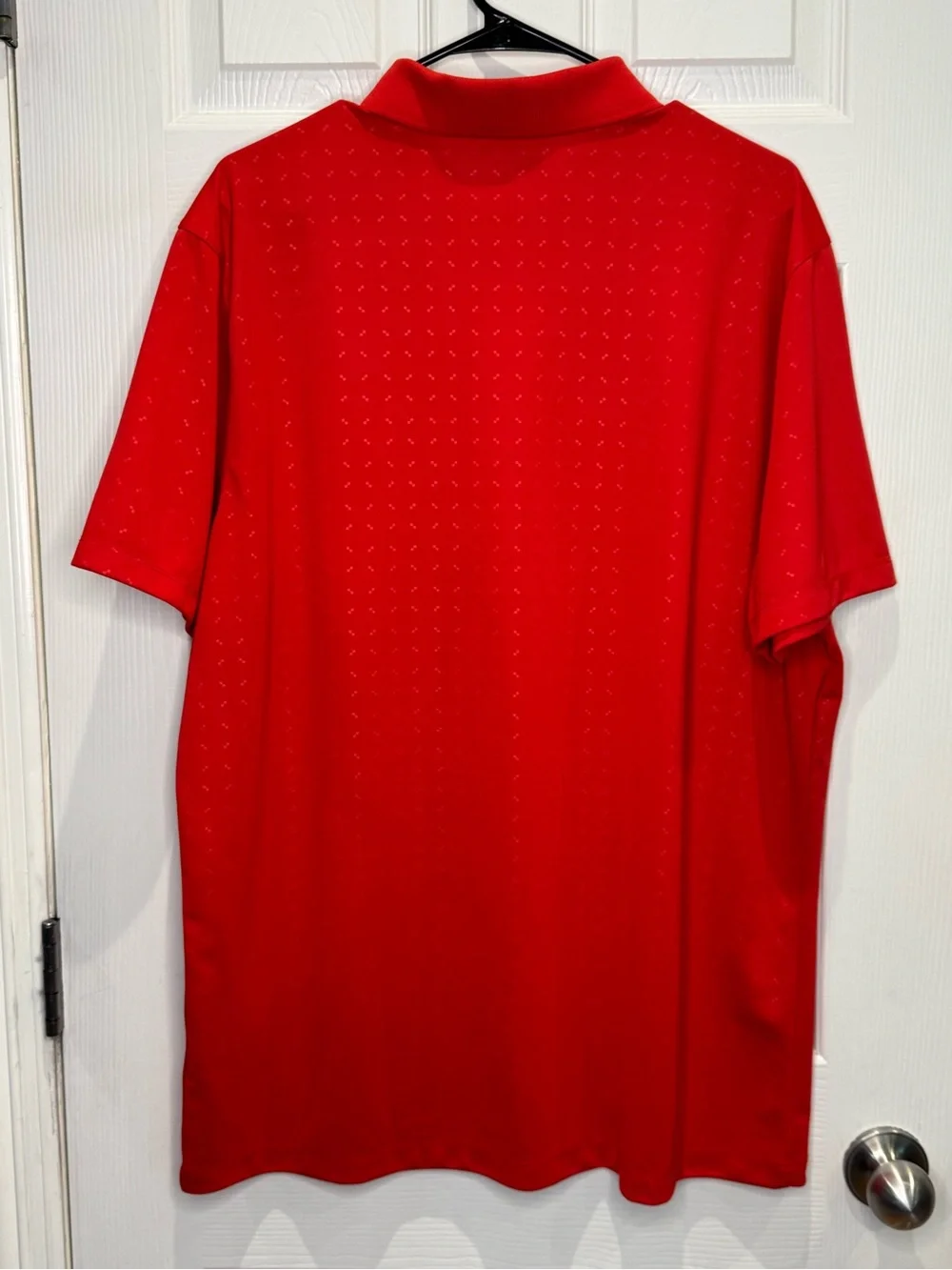 Nike Golf Dri-Fit Men's XL Short Sleeve Red Polo Athletic Sport Geometric